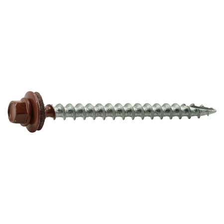 Self-Drilling Screw, #10 X 2-1/2 In, Painted Steel Hex Head Hex Drive, 57 PK